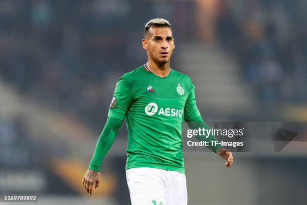 Miguel Trauco of AS Saint-Etienne looks on during the UEFA Europa League group I match between KAA Gent and AS Saint-Etienne at Ghelamco Arena on...