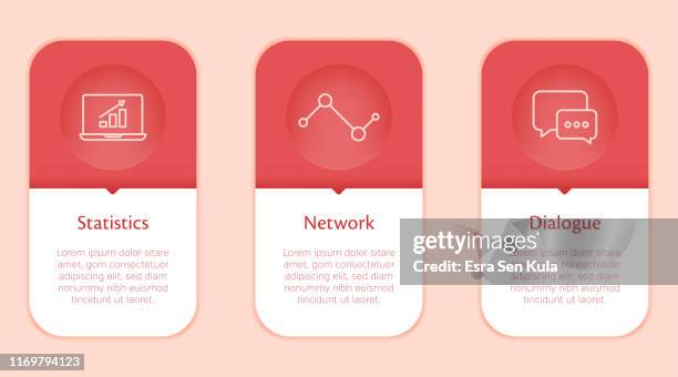 vector business web banner template with icons and 3 steps for process diagram, presentations, workflow layout, banner, flowchart, infographic. - team looking at computer screen stock illustrations