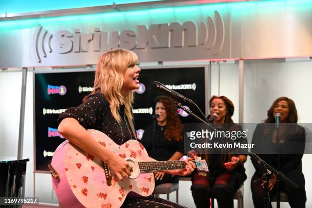 Taylor Swift performs during her SiriusXM's Town Hall Special at SiriusXM Studios on August 23, 2019 in New York City.