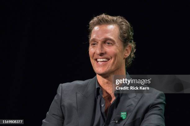 Matthew McConaughey, Academy Award-winning actor attends the Austin FC Major League Soccer club announcement of four new investors including himself...