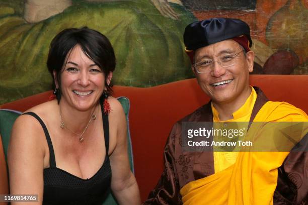 TerraMar's Ghislaine Maxwell and his holiness the Gyalwang Drukpa attend a reception at Ghislaine Maxwell’s residence after "StarTalk Live! Water...