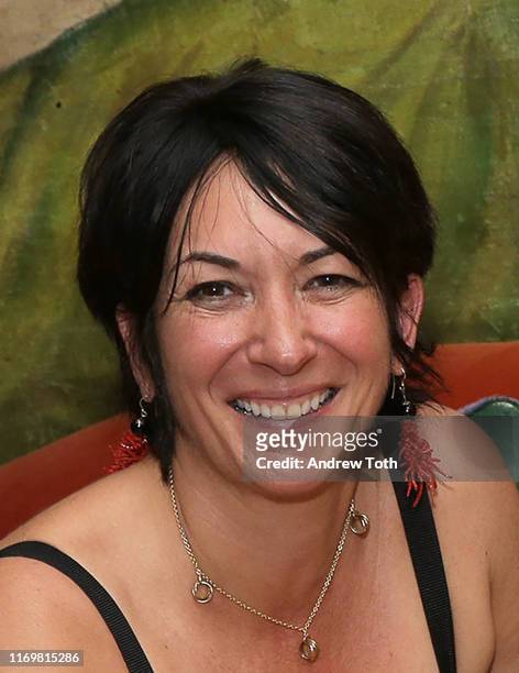 TerraMar's Ghislaine Maxwell attends a reception at Ghislaine Maxwell’s residence after "StarTalk Live! Water World" Panel Discussion on June 05,...