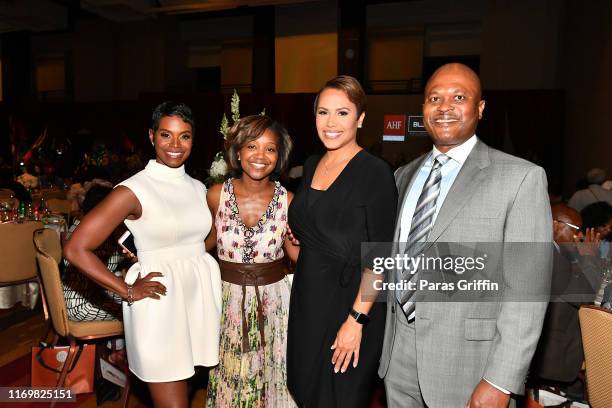 Rashan Ali, Jennifer "Shay Love" Long, Jovita Moore, and Ted Florence attend 10th Annual BronzeLens Film Festival Women Superstars Luncheon on August...