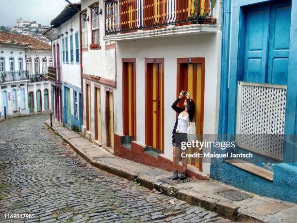 woman in the colonial city of ouro preto, minas gerais state - brazil - black woman slave stock pictures, royalty-free photos & images