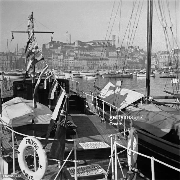 Picture taken in September 1946 of the port of Cannes, on the French Riviera.