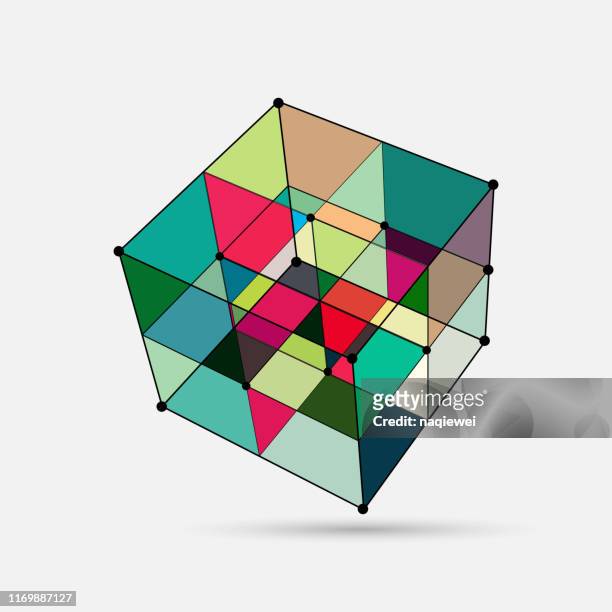 vector cube structure pattern - diminishing perspective stock illustrations