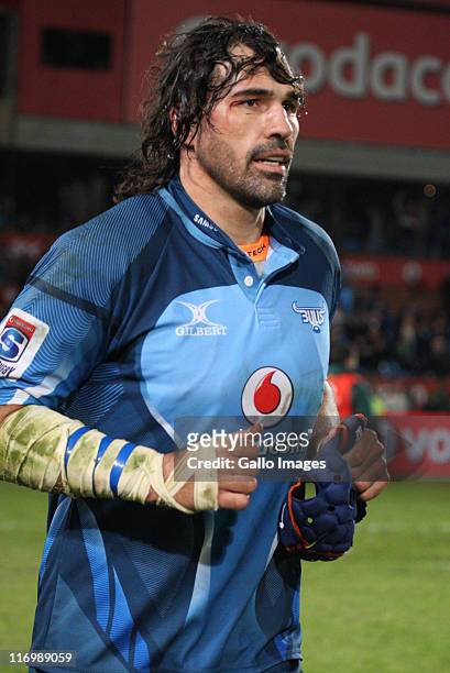Victor Matfield during the Super Rugby match between Vodacom Bulls and the Sharks from Loftus Versfeld on June 18, 2011 in Pretoria, South Africa.