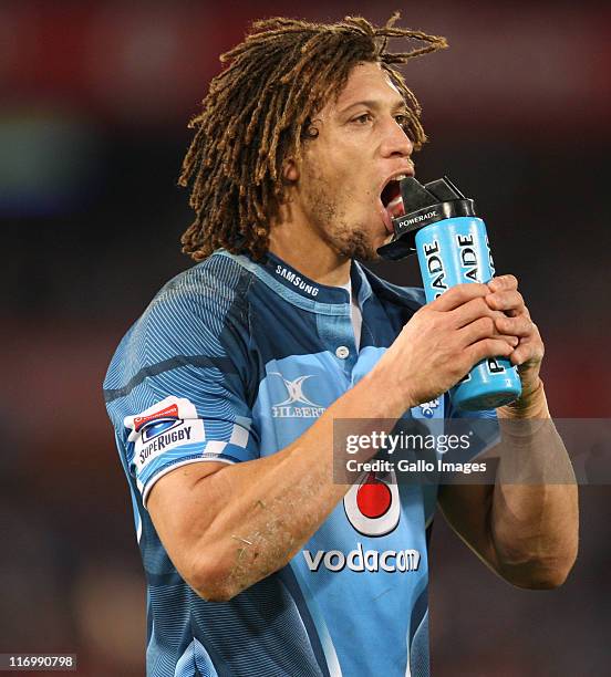 Zane Kirchner during the Super Rugby match between Vodacom Bulls and the Sharks from Loftus Versfeld on June 18, 2011 in Pretoria, South Africa.