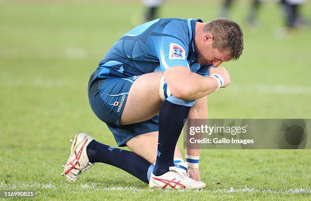 Bakkies Botha 100th Super Rugby match during the Super Rugby match between Vodacom Bulls and the Sharks from Loftus Versfeld on June 18, 2011 in...