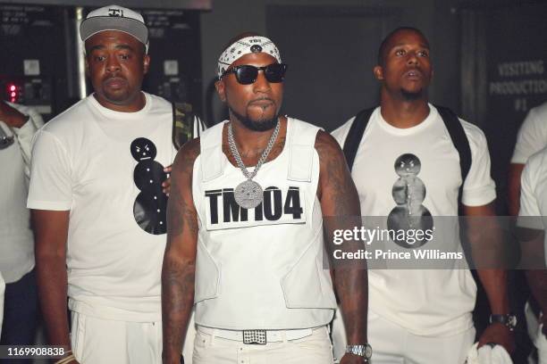 Tephlon and Young Jeezy attend Jeezy TM 104 All White Concert at Coca Cola Roxy on August 23, 2019 in Atlanta, Georgia.