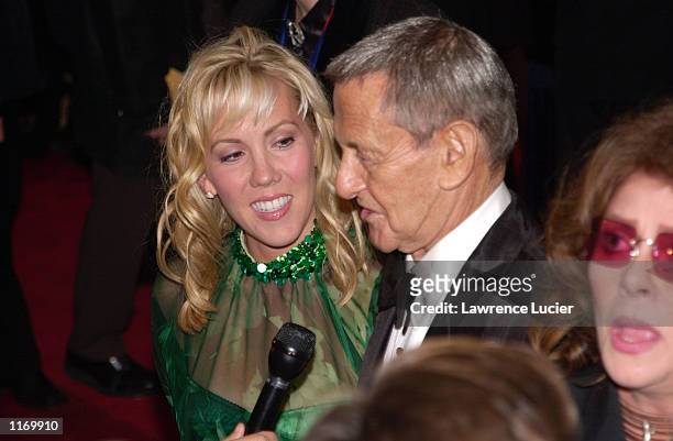 Actor Tony Randall and his wife Heather Harlan arrive for the premiere of ''Mamma Mia'' October 18, 2001 in New York. ''Mamma Mia'' is a new musical...