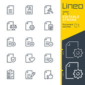 Lineo Editable Stroke - Document and File line icons