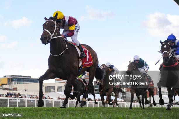 Brimham Rocks ridden by Michael Walker wins the East Malvern Bendigo Bank MRC Foundation Cup at Caulfield Racecourse on September 21, 2019 in...