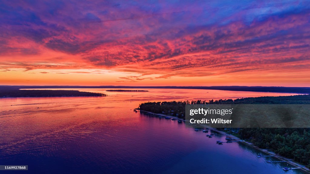 Flag Point, Higgins Lake Fiery Sunset