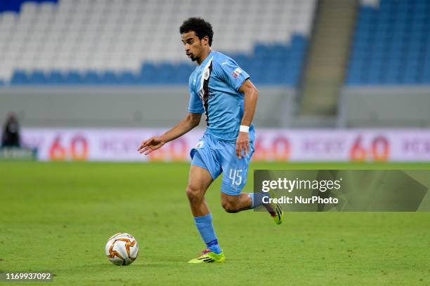 Akram Afif pushes forward during Al Sadd v Umm Salal in the QNB Stars League on September 20 2019 in the Al Janoub Stadium, Qatar.
