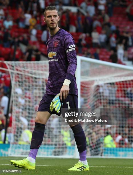 David de Gea of Manchester United walks off after the Premier League match between Manchester United and Crystal Palace at Old Trafford on August 24,...