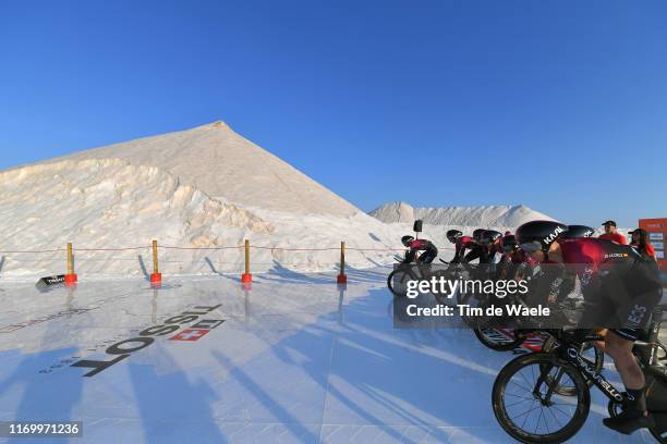 Start / Wout Poels of Netherlands and Team Ineos / David de la Cruz of Spain and Team Ineos / Owain Doull of Great Britain and Team Ineos / Tao...