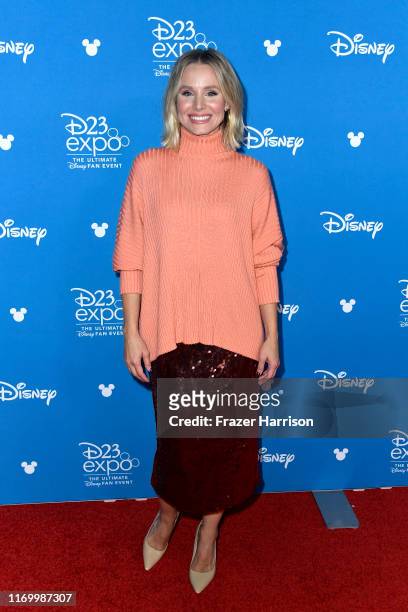 Kristen Bell attends Go Behind The Scenes with Walt Disney Studios during D23 Expo 2019 at Anaheim Convention Center on August 24, 2019 in Anaheim,...