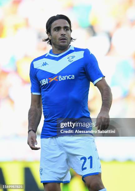 Alessandro Matri of Brescia Calcio looks on during the Serie A match between Udinese Calcio and Brescia Calcio at Stadio Friuli on September 21, 2019...