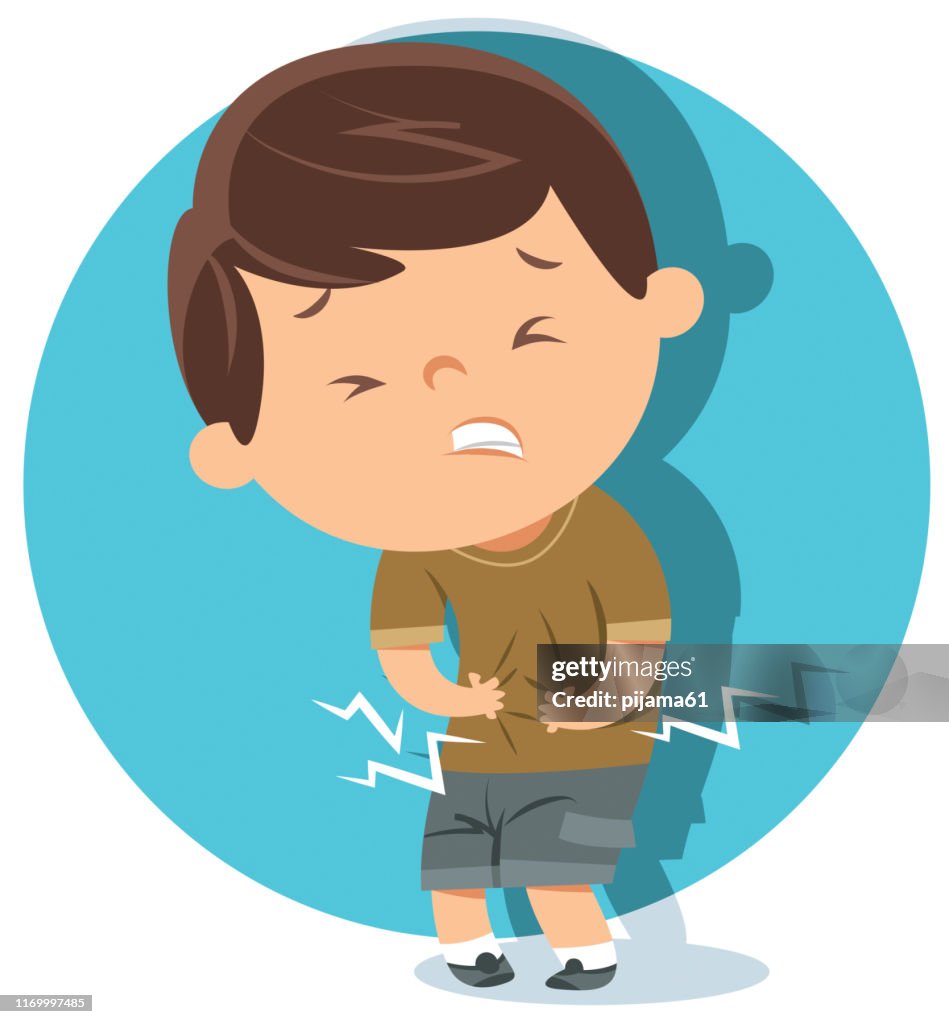 Boy have stomach ache