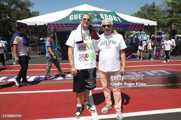 Nicolai Marciano and Paul Marciano attend GUESS SPORT Field Day Experience hosted by GUESS JEANS U.S.A. On August 24, 2019 in Los Angeles, California.