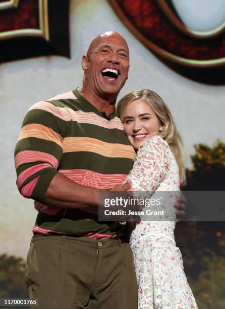 Dwayne Johnson and Emily Blunt of 'Jungle Cruise' took part today in the Walt Disney Studios presentation at Disney’s D23 EXPO 2019 in Anaheim,...