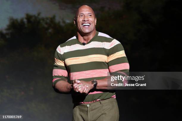 Dwayne Johnson of 'Jungle Cruise' took part today in the Walt Disney Studios presentation at Disney’s D23 EXPO 2019 in Anaheim, Calif. 'Jungle...