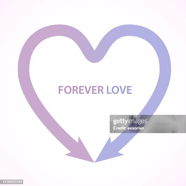 forever love symbol - converging arrows stock illustrations
