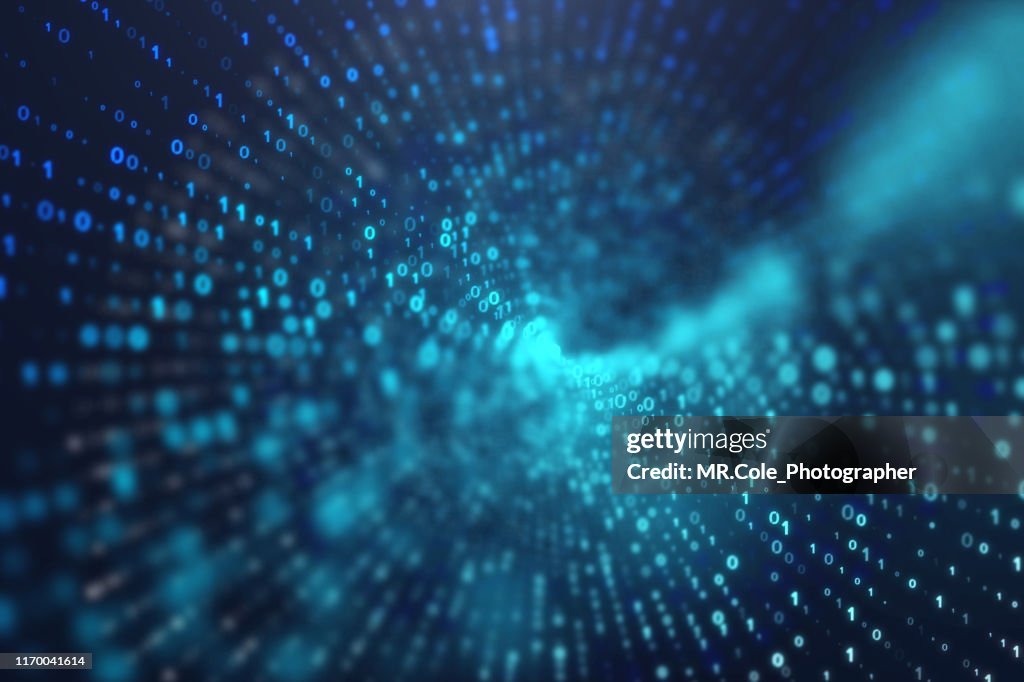 Technology Abstract Background 3d Illustration Rendering Of Binary Code ...