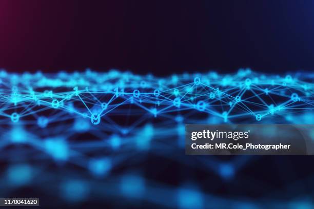 3d illustration technology abstract background,futuristic digital landscape data analysis wave  .background for business, science and technology - interface dots imagens e fotografias de stock