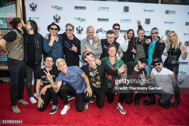 The Sacred Sons band attend the 4th Annual Rock To Recovery Fundraiser At The Fonda Theatre at The Fonda Theatre on August 24, 2019 in Los Angeles,...