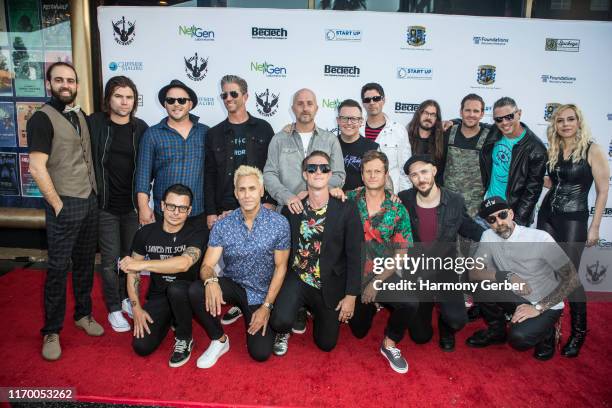 The Sacred Sons band attend the 4th Annual Rock To Recovery Fundraiser At The Fonda Theatre at The Fonda Theatre on August 24, 2019 in Los Angeles,...