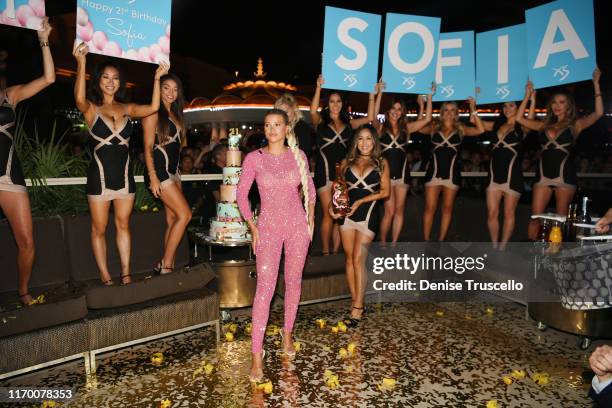 Sofia Richie celebrates her 21st birthday at XS Nightclub at Wynn Las Vegas on August 24, 2019 in Las Vegas, Nevada.