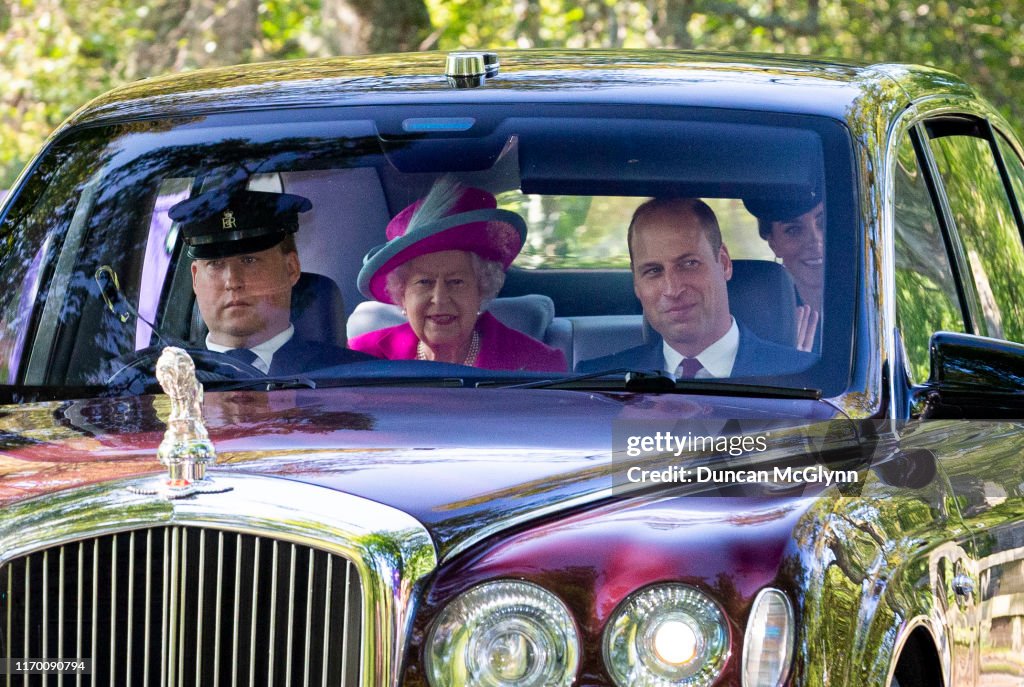 Royal Family Members Attend Crathie Kirk Church