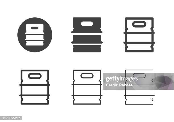 metall bier keg icons - multi-serie - bierfass stock-grafiken, -clipart, -cartoons und -symbole