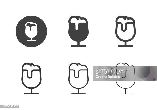 glass of light beer icons - multi series - beer mat stock illustrations