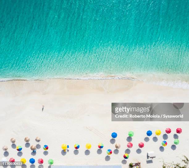 tropical beach, aerial view, antilles, caribbean - bahamas aerial stockfoto's en -beelden
