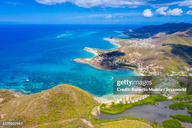 aerial view of luxury resort, caribbean, antilles - barbados stock-fotos und bilder