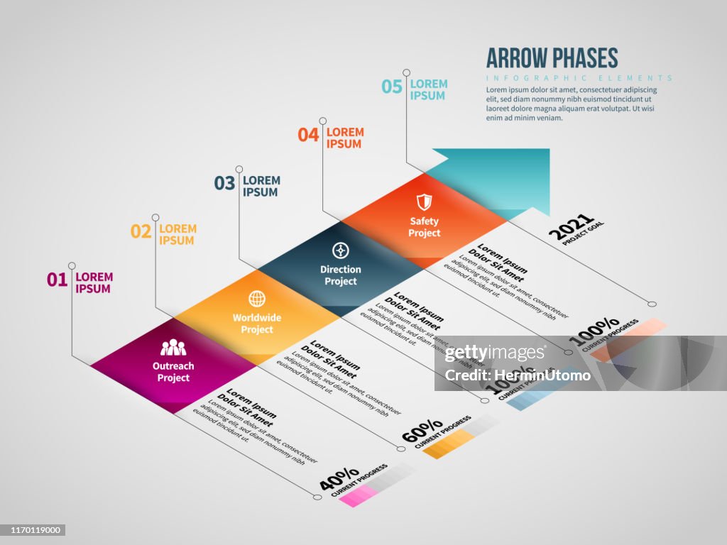 Isometric Phase Isometric Arrow Phases Infographic High-Res Vector Graphic - Getty Images