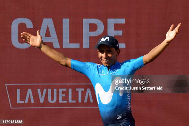 Podium / Nairo Quintana of Colombia and Movistar Team / Celebration / during the 74th Tour of Spain 2019, Stage 2 a 199,6km stage from Benidorm to...