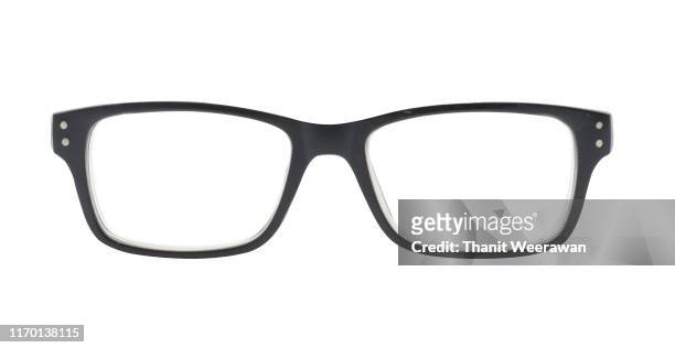 eye glass on white background - gafas fotografías e imágenes de stock
