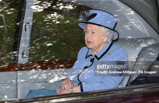 The Queen leaves Crathie Kirk after attending a Sunday morning service near Balmoral.