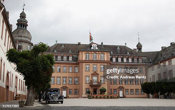 The Berleburg palace is pictured during the wedding of Princess Nathalie zu Sayn-Wittgenstein-Berleburg and Alexander Johannsmann on June 18, 2011 in...