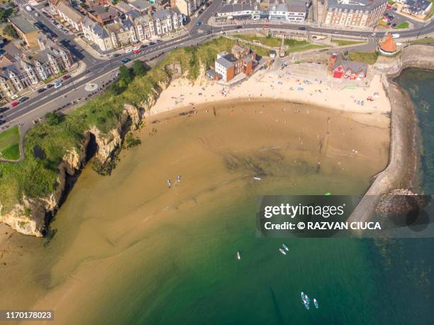cullercoats beach - tyne and wear stock pictures, royalty-free photos & images