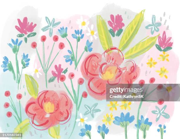 drawn floral background - daisy bouquet stock illustrations