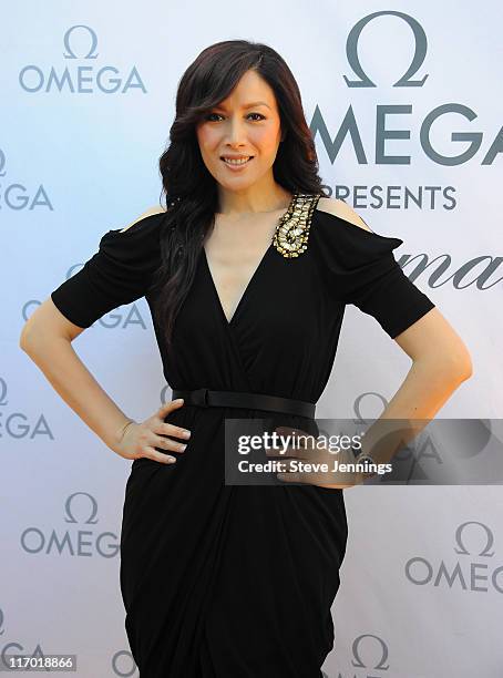 Qi Qi makes a personal appearance to celebrate the US launch of OMEGA Ladymatic on June 18, 2011 in Santa Clara, California.