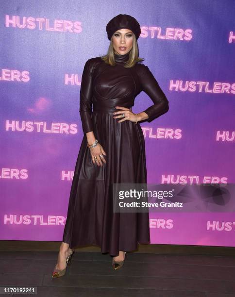 Jennifer Lopez pose at the Photo Call For STX Entertainment's "Hustlers" at Four Seasons Los Angeles at Beverly Hills on August 25, 2019 in Los...
