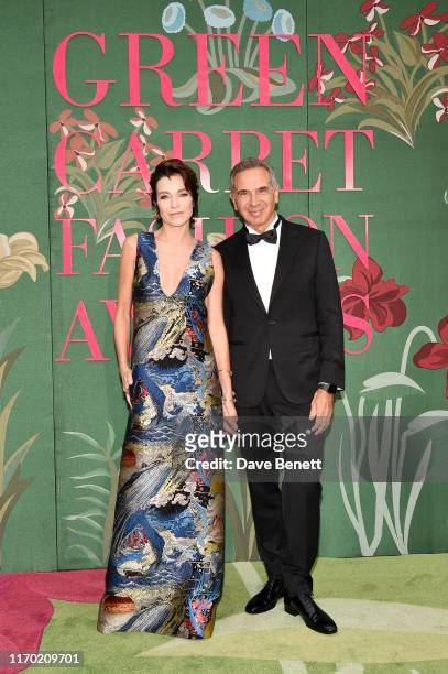 Stefania Rocca and CNMI Presidente Carlo Capasa attend The Green Carpet Fashion Awards, Italia 2019, hosted by CNMI & Eco-Age, at Teatro Alla Scala...