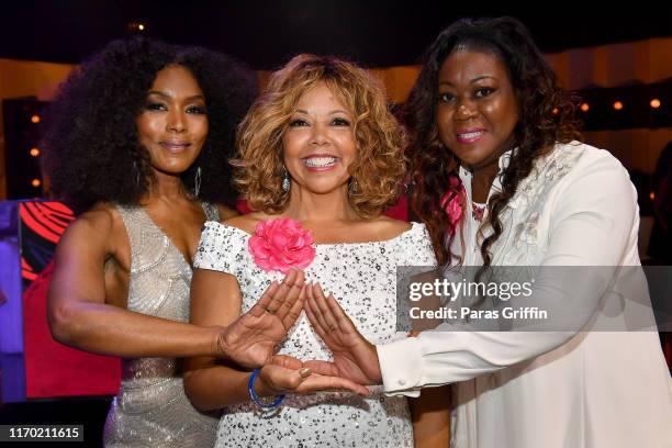 Angela Bassett, Lucy McBath, and Sybrina Fulton attend Black Girls Rock 2019 Hosted By Niecy Nash at NJPAC on August 25, 2019 in Newark, New Jersey.