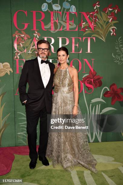 Colin Firth and Eco-Age Creative Director Livia Firth attend The Green Carpet Fashion Awards, Italia 2019, hosted by CNMI & Eco-Age, at Teatro Alla...